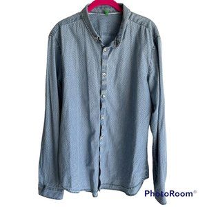 UNITED COLORS OF BENETTON Mens Chambray Long‎ Sleeve Button Up (Damaged)